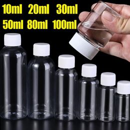Botellas de almacenamiento 1/10 Uds Mini plástico transparente viales de muestra portátiles envases cosméticos botella recargable con cubiertas de tornillo
