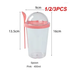 Opslag Flessen 1/2/3PCS 400ml Draagbare Ontbijt Kopjes Havermout Granen Moer Yoghurt Salade Cup container Lunch Bento Kom Fles Doos