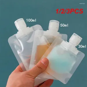 Bouteilles de stockage 1/2 / 3pcs de lotion portable Dispensateur Travel Liquid Cosmetic Container Mini Transparent Rechargeable Stand Up Scellé