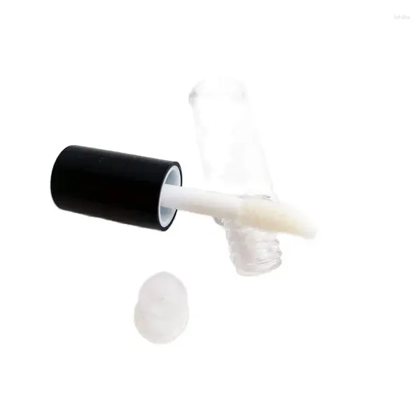 Bouteilles de stockage 1.2ML 50 pièces bouchon noir bouteille transparente petite couleur de lèvre tube en plastique vide mini type emballage