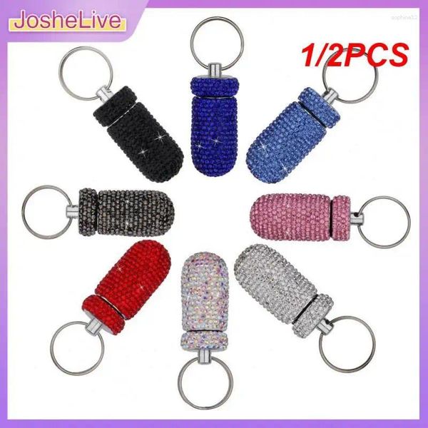 Bouteilles de rangement 1 / 2pcs Boîte de voiture Bouteille Bling Organizer Automobile pour intérieur / Hanging Key Ring Mini avec