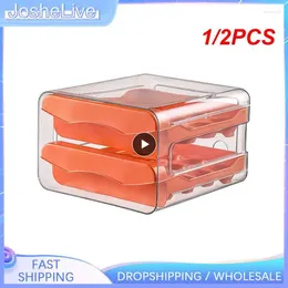 Bouteilles de rangement 1/2 pièces, support organisateur d'œufs pour réfrigérateur, Type de tiroir à 2 couches, bacs empilables en plastique transparent