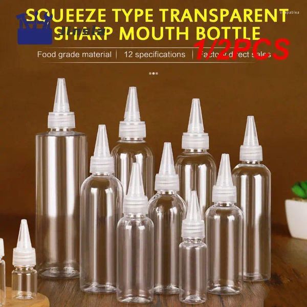 Bouteilles de rangement 1 / 2pcs bouteille de bec en plastique transparent