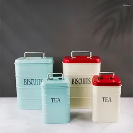 Botellas de almacenamiento 1.3L 3.2L Caja de galletas de té para organizador de cocina en el hogar con tapas 2 piezas/set Frascos de alimentos Bolpe de café en polvo