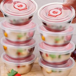 Bouteilles de stockage 1/3pcs en acier inoxydable boîte de conservation des aliments cuisine fruits légumes scellé mini conteneur d'emballage de voyage portable