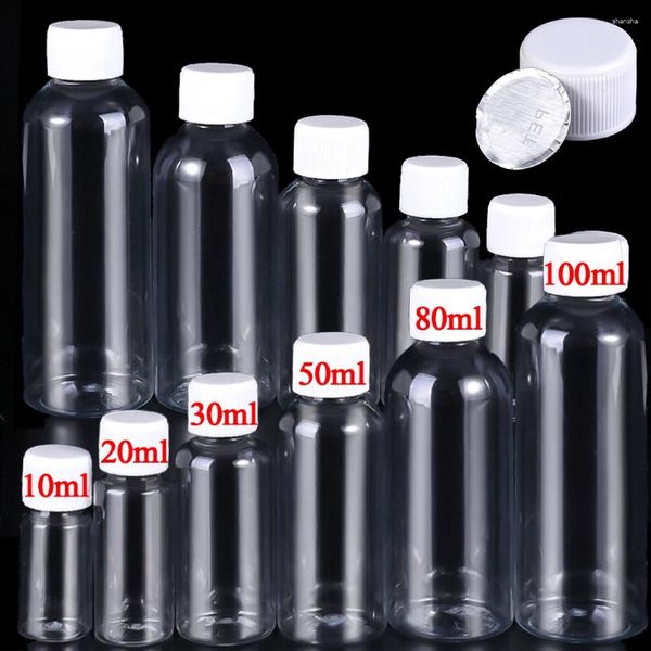 Botellas de almacenamiento 1/5/10 unids botella de plástico transparente recargable boca pequeña viales de muestra portátiles contenedores cosméticos para cremas de loción