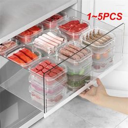 Bouteilles de stockage 1-5pcs Réfrigérateur Congélateur Organisateurs Compartiment avec couvercle Grande capacité Transparent Crisper Conservation Case