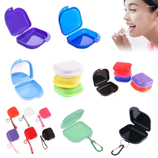 Bouteilles de stockage 1 retenue dentaire orthodontique garde-bouche conteneur en plastique fournitures d'hygiène buccale plateau appareil boîtier boîte de prothèse dentaire