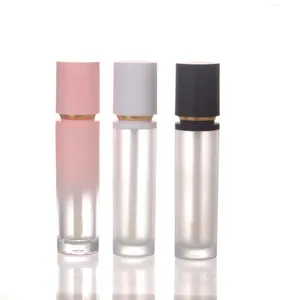 Opslagflessen 1 pc 8 ml roze gradiënt matte ronde lipgloss navulbare fles cosmetische lege glazuur verpakking plastic container garrafa