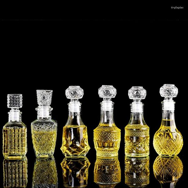 Bouteilles de rangement 1 pcs petits bouteilles de vin de whisky vide 50 ml mini-alcool en verre alcool avec cartouche à vis de whisky