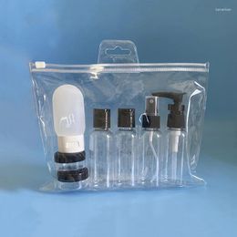 Bouteilles de stockage 1 ensemble 50/80 ml bouteille de voyage distributeur rechargeable bouteille en plastique vide emballage de soins de la peau cosmétique articles de toilette portables