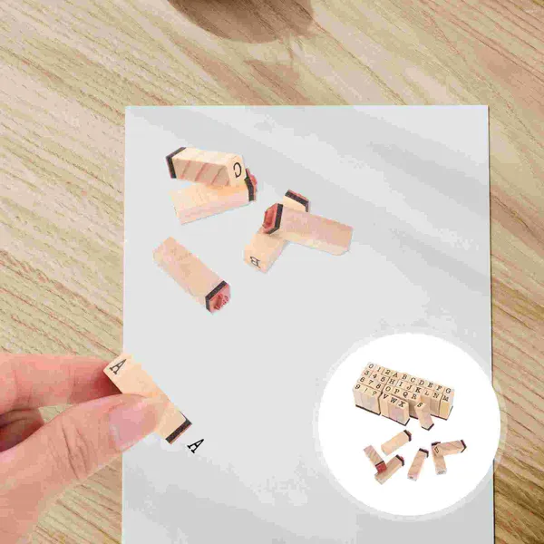 Bouteilles de rangement 1 ensemble de sceaux de papeterie en bois, timbres de l'alphabet, bricolage délicat