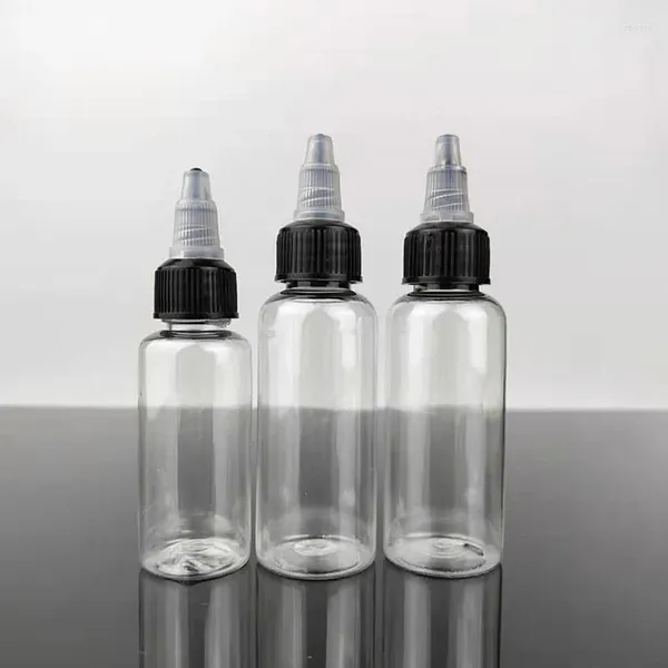 Botellas de almacenamiento 10 20 30 50 100 ml Botella de gotas para ojos de plástico Gotero para apretar Tapa superior Pintura líquida Dispensador de tinta Aplicador de pegamento