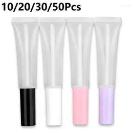 Bouteilles de stockage 10/20/30/50 pièces 15ml tube de brillant à lèvres vide avec baguette de rouge à lèvres conteneur de baume rechargeable voyage bouteille de compression en plastique portable