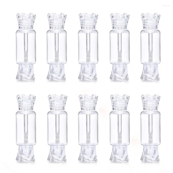 Botellas de almacenamiento 10/20 piezas 8 ml Tubos de brillo de labios Contenedores con forma de caramelo Recargables transparentes para mujeres Niñas Cosméticos DIY