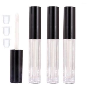 Opslagflessen 10/30/50/100 stcs 3,5 ml lege lipglossbuizen zwarte dop helder abs glazuur cosmetische verpakkingscontainer