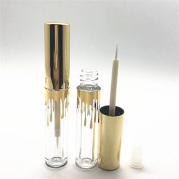 Botellas de almacenamiento 10/30/50 unids 2,5 ml Contenedor vacío ondulado oro pestañas postizas tubo de pegamento pelo grueso delineador de ojos botella material de embalaje cosmético