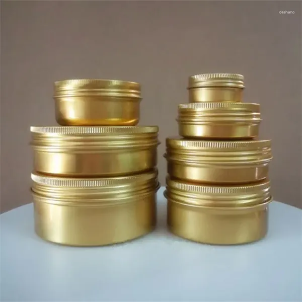 Bouteilles de rangement 10/30 / 50pcs 30-200g Jar vide en aluminium en aluminium en métal Conteneur à lèvres