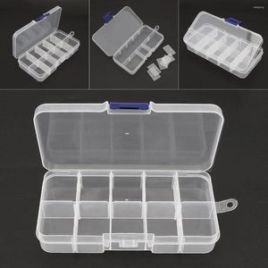 Opslagflessen 10 Compartiment Plastic doos Kaste Organisator Duidelijke sieradendozen met verstelbare scheiders voor oorrangnagel transparant