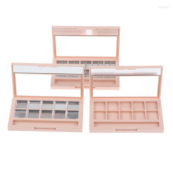 Botellas de almacenamiento 10 Rejillas Caja de contenedor recargable vacía Paleta de maquillaje para belleza Lápiz labial cosmético Labio Sombra de ojos Colorete Blanco Negro