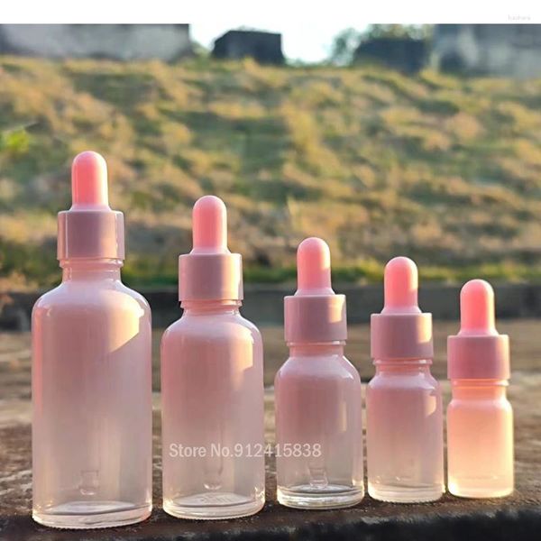 Bouteilles de rangement 10 bouteille de gouttes en verre pack avec pipette 5 ml 10 ml 15 ml 30ml 50 ml Sérum rechargeable vide pour le parfum d'huiles essentielles