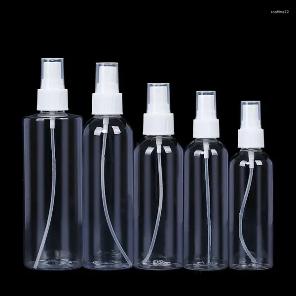 Botellas de almacenamiento 10 PCS 100 ml recargable Atomizador de perfume de plástico transparente mini botella de spray vacío Accesorios de viaje portátiles