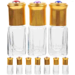 Bouteilles de rangement 10 pcs 3 ml Roll-On Applicateur Fial Perfume bouteille vide d'huile essentielle Organisateur Verre