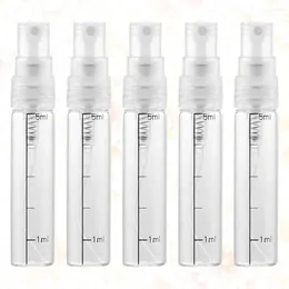 Bouteilles de stockage 10 pièces 5ml échelle vaporisateur verre petit distributeur de liquide de parfum vide pour le maquillage et les soins de la peau (blanc)