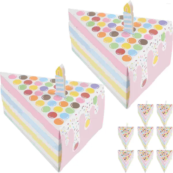 Botellas de almacenamiento 10 PCS Cajas de pastel Forma triangular Fiesta de cumpleaños Regalo creativo Goodie Triángulo en forma para dulces Feliz favor Boda Novia