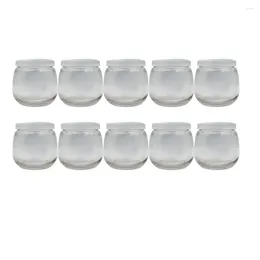 Bouteilles de stockage 10 pcs Conteneurs de bonbons Pots de yaourt en verre Bouteille transparente Pot de miel Gelée Lait Pudding pour bébé