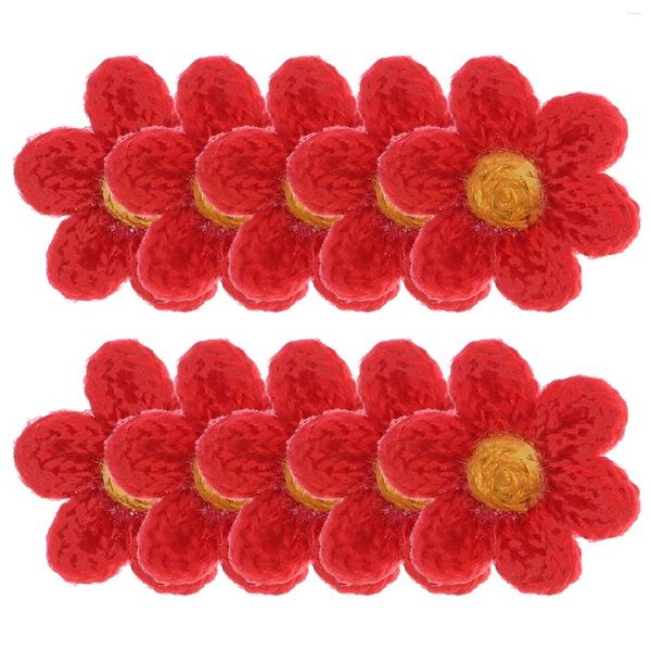 Bouteilles de rangement 10 pcs vêtements décor vêtements décoratif patch yarn fleur fleur au crochet aiguille appliques décalcomanies couture patchs diy vêtements fleurs