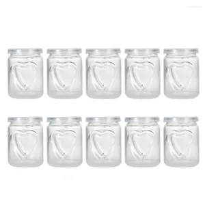 Opslagflessen 10 pc's glas Jam Jar Clear Cups Mini Pudding Jars Baby Shower Gunsten zijn voorstander van snoepdeksel