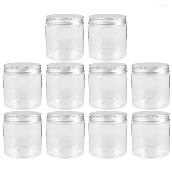Botellas de almacenamiento 10 PCS Honey Pot Pequeños frascos de plástico Sellado Jam Pots Dispensador Contenedor Mason Pet Fruits