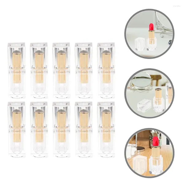 Botellas de almacenamiento 10 PCS Kit de fabricantes de brillo de labios Tubos vacíos Starter Small Business Tother Transparent DIY Hacer suministros