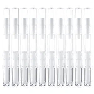 Bouteilles de stockage 10 pièces teinte à lèvres stylos vides vernis à ongles brillant conteneurs tubes de gel rechargeables blanc