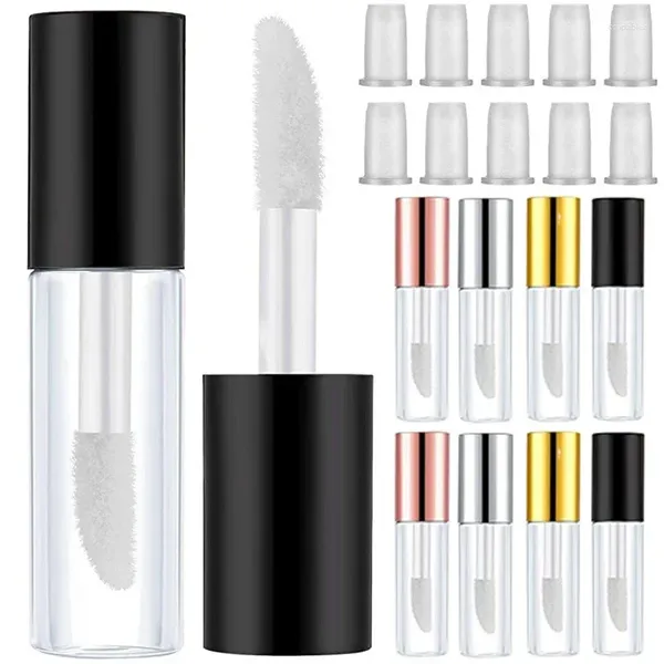 Botellas de almacenamiento 10 PC/Lote 1.2 ml Tubo de brillo labial transparente Mini contenedores de lápiz labial vacío para mujeres maquillaje de bricolaje