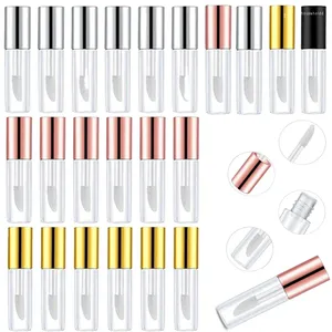 Botellas de almacenamiento 10 PCS / LOTE VACÍO 2ML TUBO DE Brillo de labios claro Recargable Mini Bálsamo Contenedores de lápiz labial para viajes Mujeres Niñas Maquillaje DIY