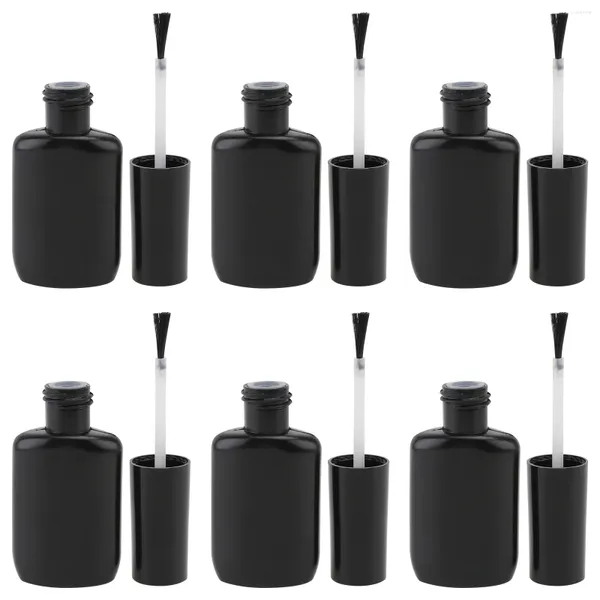 Botellas de almacenamiento 10 PCS Loción Botella de muestra Líquido Cosméticos Titular Negro Esmalte de uñas Dispensador de aceite de plástico