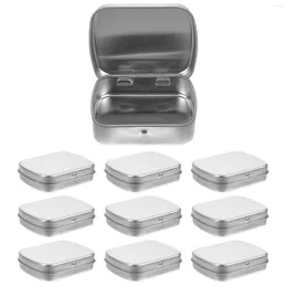 Opslagflessen 10 PCS Mini Tin Box Candy Case scharnieren Crafts Lege containers IJzeren Mint