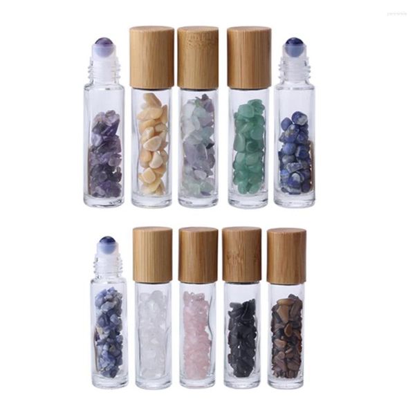 Botellas de almacenamiento 10 PCS Perfume Natural Rolling Balls esencial Roller Roll-on Travel