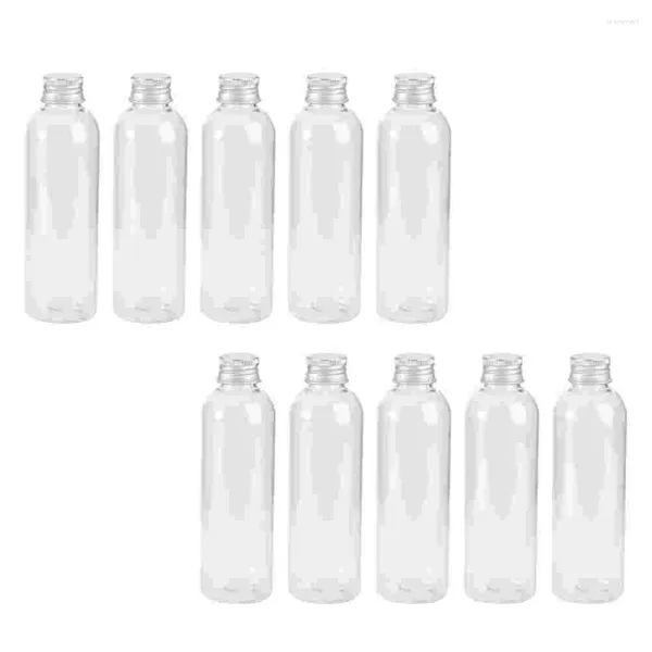 Bouteilles de rangement 10 pcs Transparent Bouettes en aluminium bouteille plastique réutilisable cosmétique jus de bois