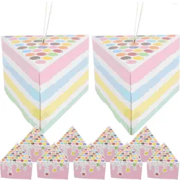 Bouteilles de rangement 10 pcs Triangular Cake Shape Birthday Party Creative Creative Gift Box Chirstmas Goodie Boxes Christmas Sto Faven