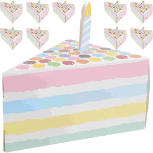 Botellas de almacenamiento 10 piezas Forma de pastel triangular Fiesta de cumpleaños Caja de regalo creativa Pequeños regalos Cajas en forma de triángulo Caja de boda de papel Favor