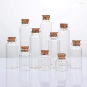 Botellas de almacenamiento 10 piezas 60ml 90ml 120ml 200ml Cork Glass Bottle Tope