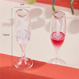 Bouteilles De Stockage 10 Pièces Creative Mini Verre À Vin En Forme De Tube De Brillant À Lèvres Vide Glaçure Rechargeable Conteneur De Maquillage Flacons D'échantillon