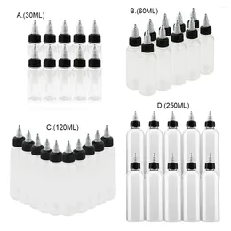 Botellas de almacenamiento 10 piezas líquidas con tortuga de tapas de plástico Multi-types Organizador de accesorios Aceites Glue Shampoo Ink 30ml