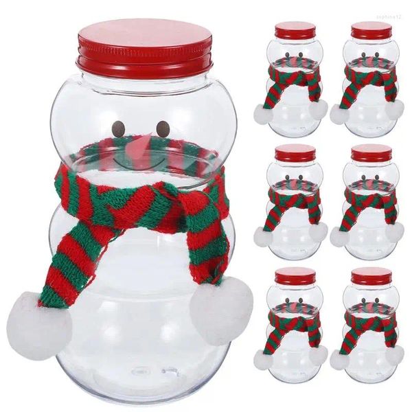 Bouteilles de rangement 10 ensembles 500 ml de neige Juice Conteneurs Beverage de Noël Candas avec foulards Cadeaux d'eau vides