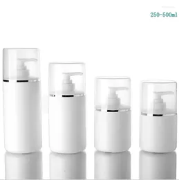 Opslagflessen 10 x 250/300/400/500 ml Lotionpompfles White PE Plastic Shampoo Lege Cosmetic Container Facial Cleanser Essentiële olie