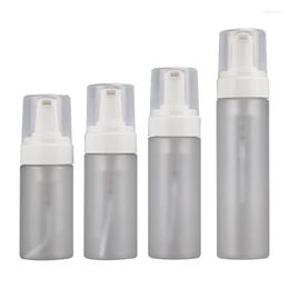 Opslagflessen 100/120/150/200 ml matte plastic navulbare schuimfles Witte pomp Clear Cover draagbare cosmetische gezichtsreiniger 10 stks