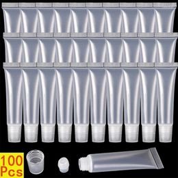Bouteilles de rangement 100 pcs 10 ml de tubes de brillant à lèvres rechargeables vides transparents clairs